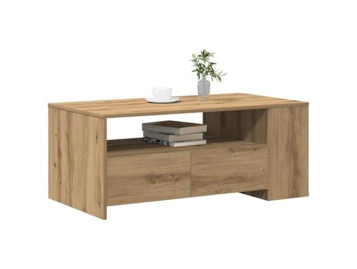 KTHLBRH Couchtisch Eiche 102 x 55 x 43,5 cm Modernes Design, elegante Linien, für Wohnzimmer, Handwerk