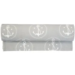 Krasilnikoff Tischläufer Anchor mit Ankermotiv, 35x120cm, grau