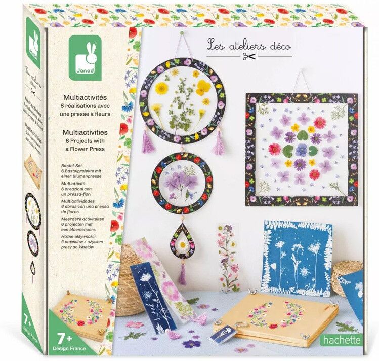 Coffret Multiactivités 6 réalisations avec une presse à fleurs : Les ateliers déco - Janod
