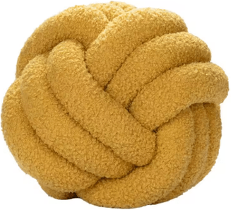Inspire Picks Handwoven Knotted Ball Pillow Eco Friendly Decorative Plush Throw Cushion yellow