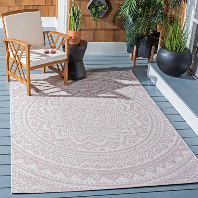 SAFAVIEH Courtyard Fran Mandala Indoor/ Outdoor Waterproof Patio Backyard Rug