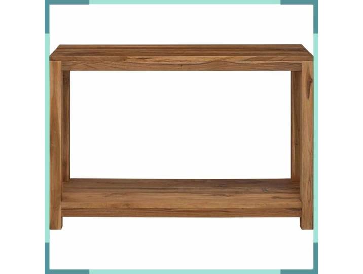FHE Table console massif - Bois de teck - Rangement - Intérieur - Naturel - 110x35x75 cm