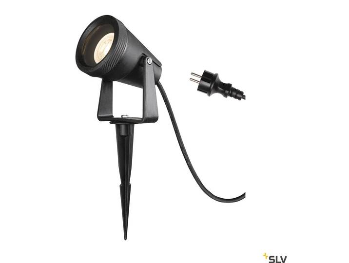 SLV 1004757 SAMRINA SP single QPAR51, Outdoor Erdspiessleuchte schwarz IP65