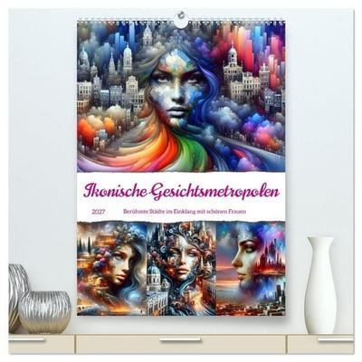 Ikonische Gesichtsmetropolen (hochwertiger Premium Wandkalender 2027 DIN A2 hoch), Kunstdruck in Hochglanz