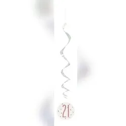 6 Swirl Girlanden roségold Zahl 21