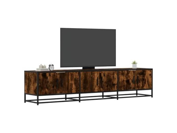 HEFZGDB TV-Schrank Räuchereiche 180x35x41 cm Holzwerkstoff mit Metallgestell und reichlich Stauraum für Wohnzimmer, Robustes Möbelstück mit Stabiler Oberplatte, langlebiges TV-Möbel