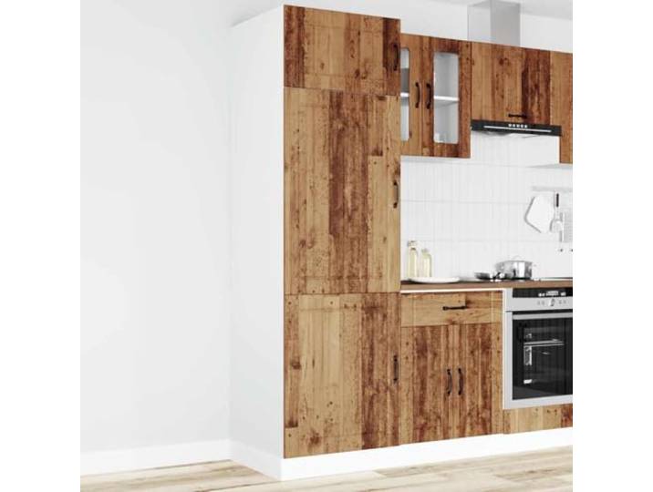 RJPLMFV Küchenschrank aus Holz, mit verstellbaren Füßen Praktische Türen, glatte Oberfläche, leicht zu reinigen, Wandbefestigung im Lieferumfang enthalten, große Aufbewahrung