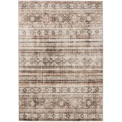 benuta Basic Waschbarer Teppich George Braun 200x300 cm - Vintage-Stil Teppich im Used-Look