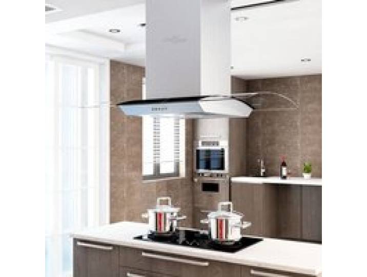 9415MGQ® Magnifique Hotte aspirante cuisine Hotte Décorative Hotte îlot 90 cm silencieux Evacuation & Recyclage - Acier inoxydable