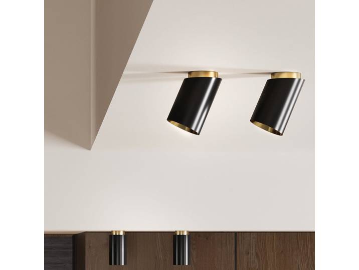 Tobo C85 asymmetrisch Deckenlampe schwarz, Stahl, GU10 - DCW - Wohnzimmer - Design - Metall - Einflammig