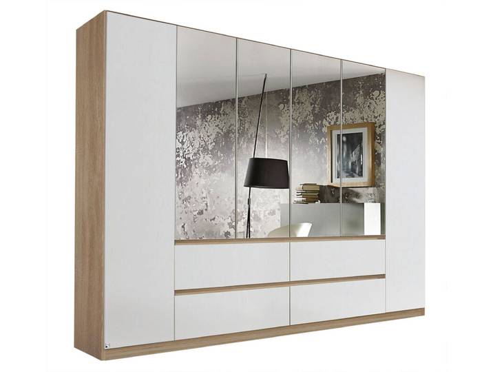 Kleiderschrank MAINZ 271 x 210 cm Sonoma Eiche/Spiegel