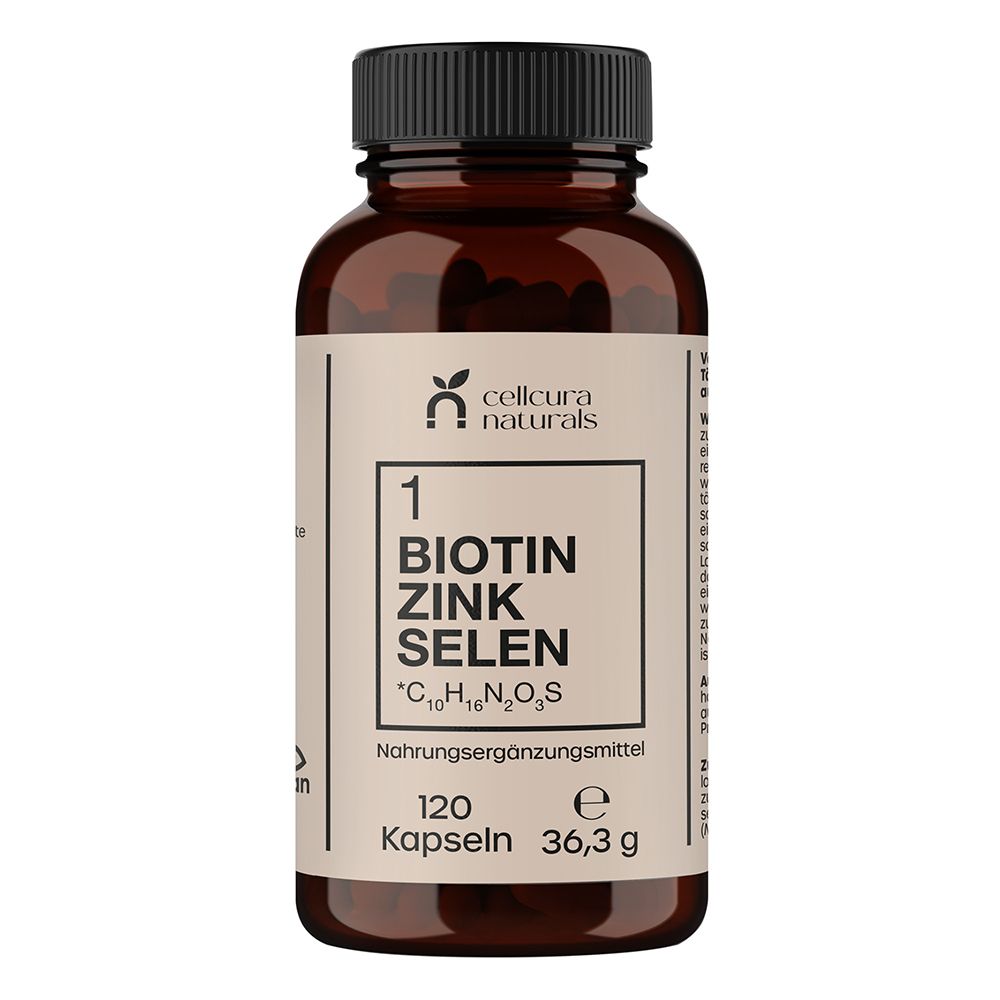 Cellcura Naturals Biotin Zink Selen vegan Kapseln 120 St
