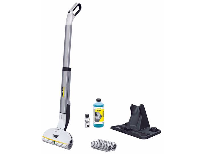 Kärcher EWM 2 Premium Elektrischer Wischmopp – Staubsauger ohne Beutel – weiss