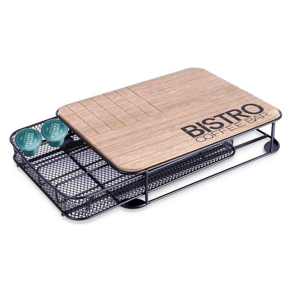 Vilde Organizer na kapsułki do kawy metalowy czarny BISTRO 30,5x24x6,5 cm (47434715)