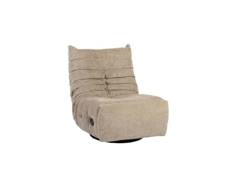 Fauteuil relax inclinable en tissu plissé taupe