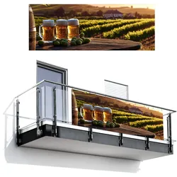 BALKON-SICHTSCHUTZ Bier - Hopfen - Landschaft Balkon Deko 300x110 cm