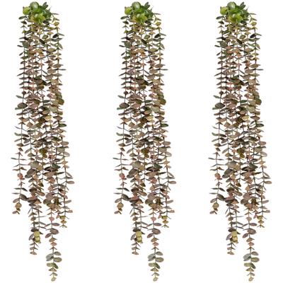 Kunstranke CREATIV GREEN "Eukalyptushänger", grün (grün, rosa), H:80cm, Kunststoff, Kunstpflanzen, im 3er Set