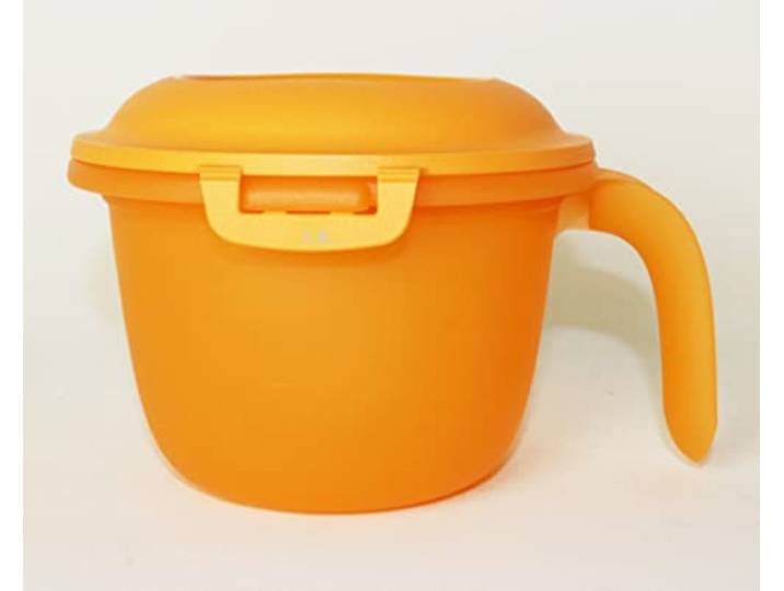 TUPPERWARE Junior Reismeister 550ml in Orange Mikrowelle Reiskocher + Hängelöffel Apricot