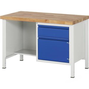Rau Werkbank Basic 8455-2, blau, mit 1 Schublade & 1 Tür, 125 x 84 x 70 cm