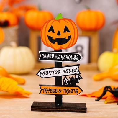 Snug & Styled Ghost Halloween Wooden Hanging Sign Cartoon Halloween Decoration Ornament pumpkin Model