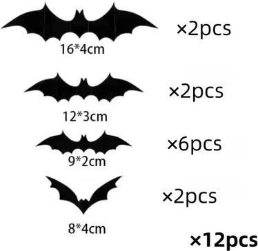 Inspire Curations 12PCS Large Hanging Halloween Bats Outdoor Flying Decoration Set 12pcs