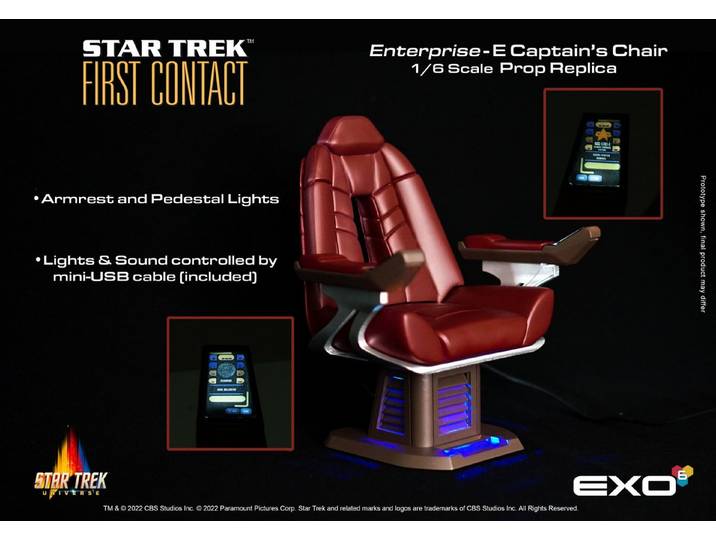 EXO-6 Actionfigur STAR TREK FIRST CONTACT CAPTAINS CHAIR 1/6 SCALE PROP REPLICA