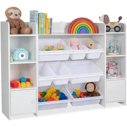Relaxdays, Kinderregal, Spielregal (139 x 30 x 94 cm)