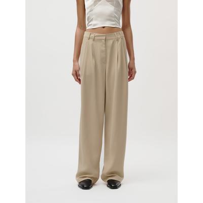Bundfaltenhose LEGER "Kora, LeGer by Lena Gercke", Damen, Gr. 36, N-Gr, beige, Web, Obermaterial: 100% Polyester, regular fit lang, Hosen, Regular fit