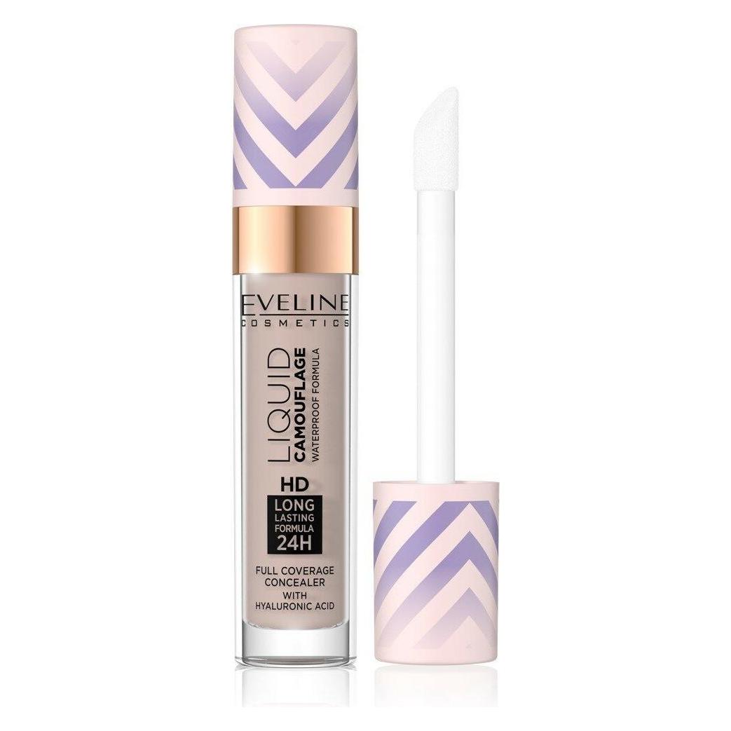 Eveline Liquid Camouflage Hd Waterproof Concealer With Hyaluronic Acid 04 Light Almond 7.5Ml (Light Almond) (5903416038177)