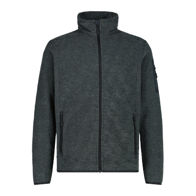 Strickfleecejacke CMP "MAN JACKET", Herren, Gr. 46, grau (jungle, antra), Obermaterial: 85% Polyester, 15% Viskose, Jacken
