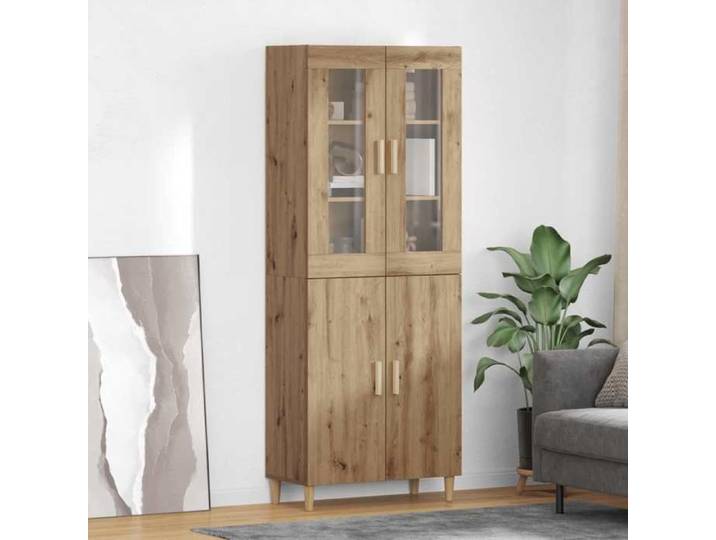 (ON SALE)Enfilade - Vitrine Buffet haut - Haut Armoire - Chêne artisanal 69 5x34x180 cm @FR8032968