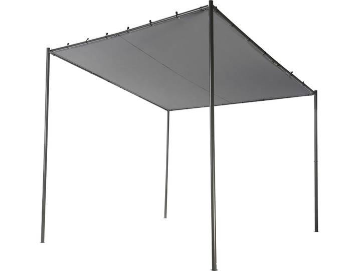 BELIANI Pergola in Dunkelgrau 282 x 294 cm Schwarzer Rahmen für Garten Terrasse Außenbereich Outdoor Pavillon Gartenpavillon