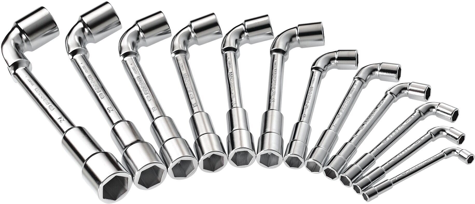 Jeu de 12 clés à pipe débouchées 6x6 pans métriques FACOM 75.J12PB