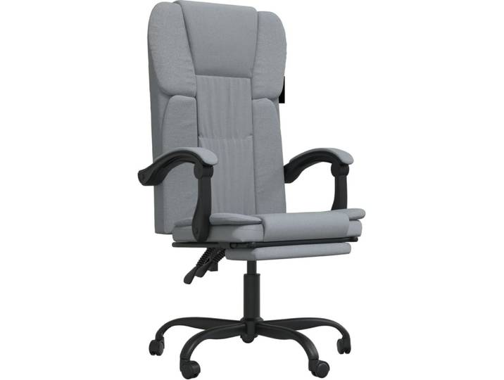 vidaXL Chaise de bureau avec fonction chaise longue tissu gris clair