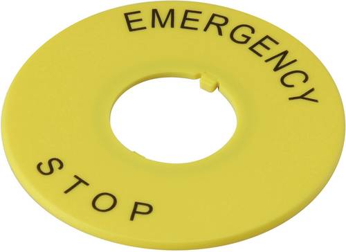 DECA A2AV-27 Bezeichnungsschild Aufdruck-Motiv: EMERGENCY STOP Gelb