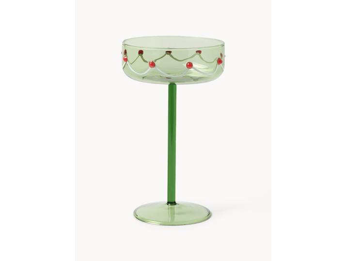 Mondgeblazen champagneglazen Girla, 4-delig