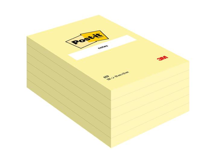 Post-it Notes repositionnables 102 x 152 mm - Jaune - Lot 12 blocs de 100 feuilles