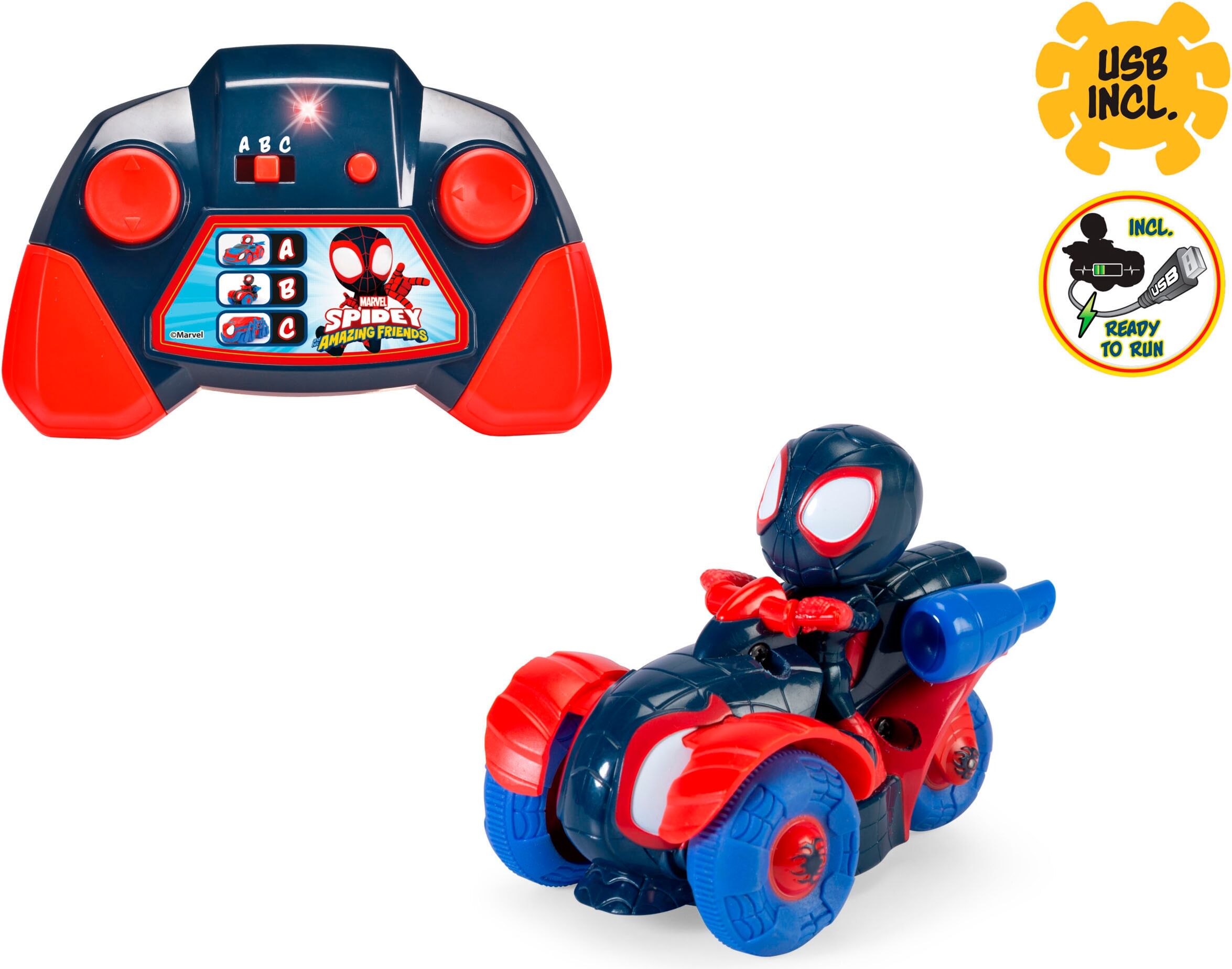 RC-Auto DICKIE TOYS "RC Miles Techno-Racer 1:50", blau (rot, blaugrau), Fernlenkfahrzeuge, Kinder, RC-Auto