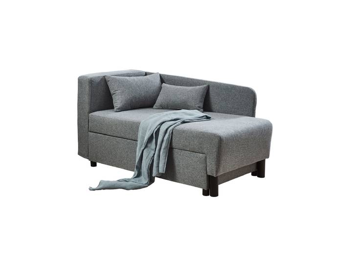 Einzelsofa 148 cm Recamiere grau Schlaffunktion - LÜBECK