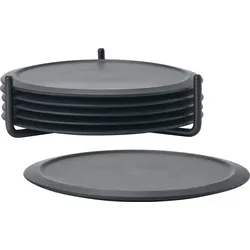 Singles Glasuntersetzer schwarz 6 St.