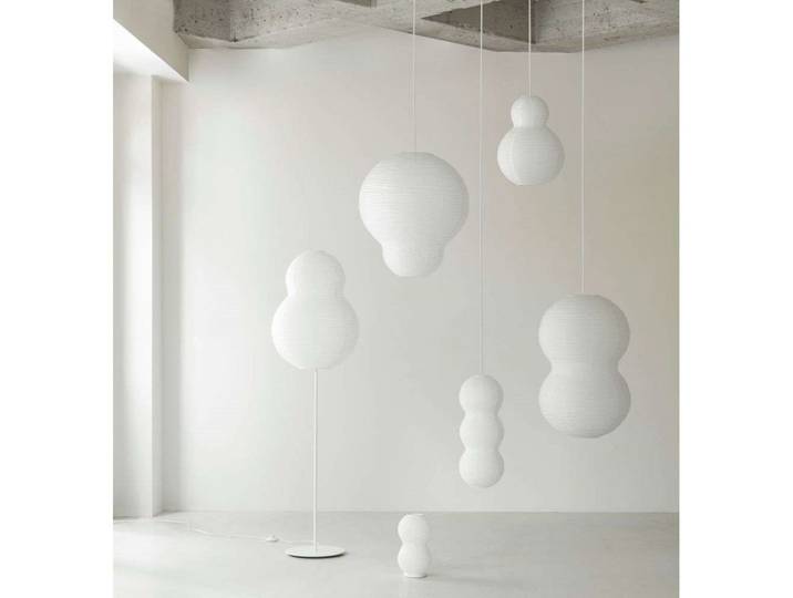 Puff Bubble Stehleuchte White - Normann Copenhagen - Wohnzimmer - Papier / Karton