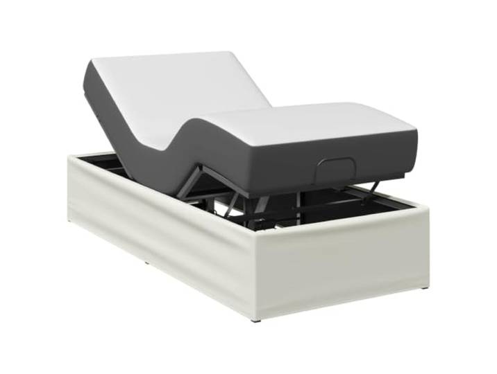 vidaXL Elektrisch verstellbares Bettgestell Weiß 200 x 70 x 33,5 cm Pulverbeschichteter Stahl sorgt für stabilen Halt. Der Doppelmotor hebt Kopf- und Fußteil unabhängig voneinander an