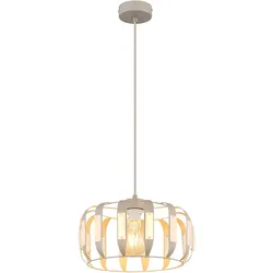 Hängeleuchte Pendelleuchte Esszimmerlampe Kristalloptik Weiß Metall Ø 35 cm