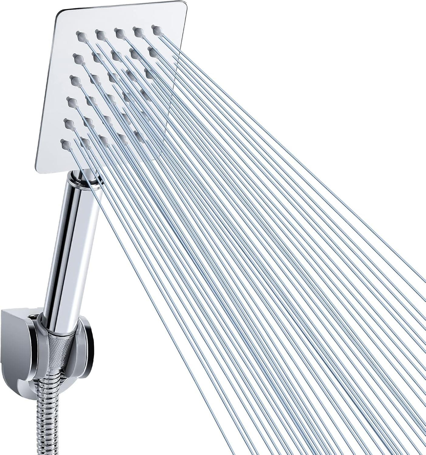 Waterbesparende vierkante handdouche in chroom en RVS voor de badkamer