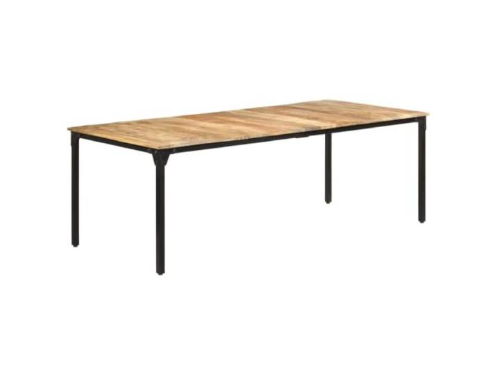 LKJephalotrop Esstisch 220x100x76 cm Raues Mangoholz Küchentisch Großzügiger Speisetisch aus Echtholz für das Esszimmer, mit robustem Metallgestell und Unikat-Maserung für Treffen.