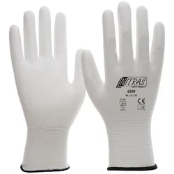 AS Arbeitsschutz Arbeitshandschuhe | 12 Paar Nitras Nylonhandschuhe | weiß | Gr. 6