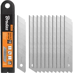 Auswechselbare Abbrechklingen für Messer 18 mm 8 Segmente Klingen 10 Stück Teppichmesser BRADAS DIY-KN18-NEU