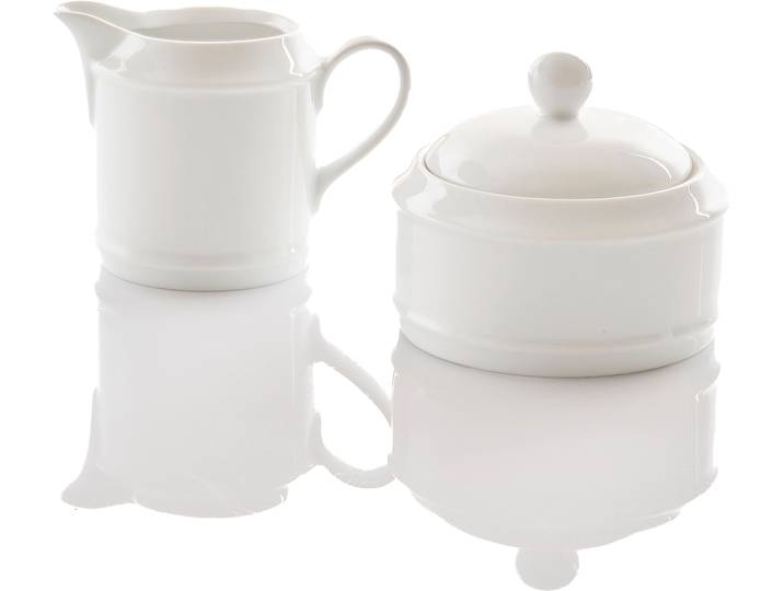 Milch- und Zuckerset RETSCH ARZBERG HEIKE WEISS, Geschirr-Set, 2-tlg. für Kaffee & Tee, Porzellan, rund , weiß, 2 Stk., Porzellan, Geschirr-Sets, Milch- und Zuckerset, für Kaffee- und Teeliebhaber, edles Set aus Milchkännchen & Zuckerdose