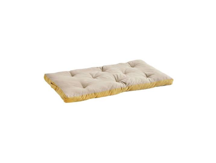 Coussin matelas en coton taupe et moutarde Double