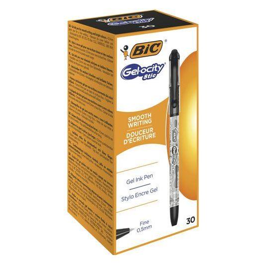 Bic Gel-ocity Stic Gel pen black Box 30 pcs. (30x) (CEL1010266)